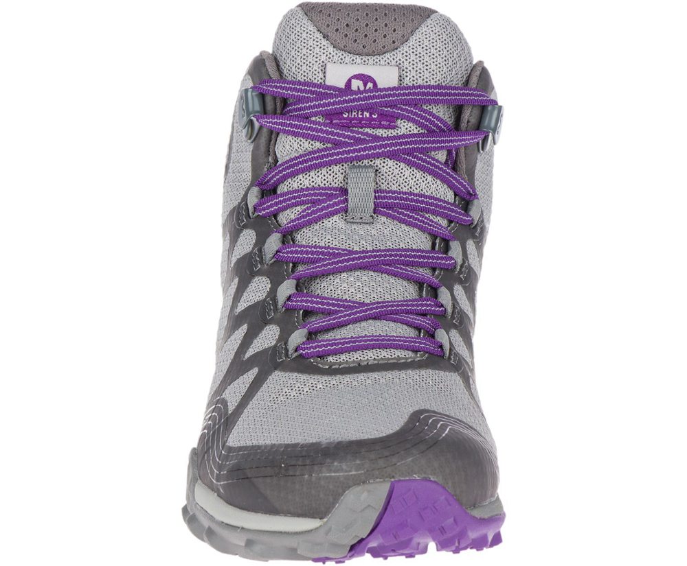 Merrell Boots Grey/Purple - Siren 3 Mid Waterproof - Womens 54YBDGCXT
